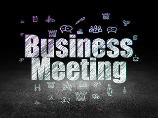 Image showing Business concept: Business Meeting in grunge dark room