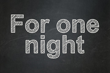 Image showing Travel concept: For One Night on chalkboard background