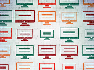 Image showing Software concept: Monitor icons on Digital Paper background