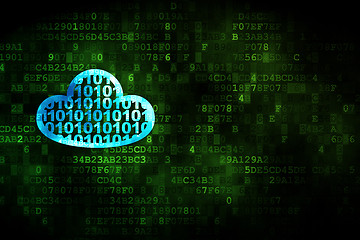 Image showing Cloud computing concept: Cloud With Code on digital background