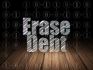Image showing Finance concept: Erase Debt in grunge dark room