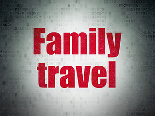 Image showing Travel concept: Family Travel on Digital Paper background