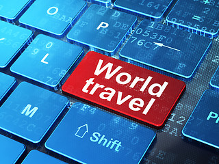 Image showing Vacation concept: World Travel on computer keyboard background