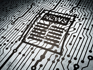 Image showing News concept: circuit board with Newspaper