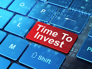 Image showing Time concept: Time To Invest on computer keyboard background