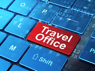 Image showing Vacation concept: Travel Office on computer keyboard background