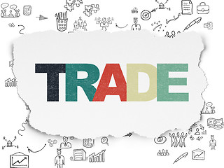 Image showing Business concept: Trade on Torn Paper background