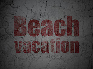 Image showing Tourism concept: Beach Vacation on grunge wall background