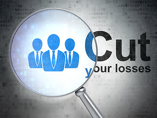 Image showing Business concept: Business People and Cut Your losses with optical glass