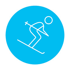 Image showing Downhill skiing line icon.