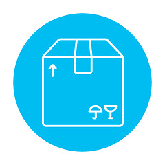 Image showing Carton package box line icon.