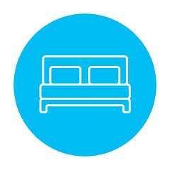 Image showing Double bed line icon.