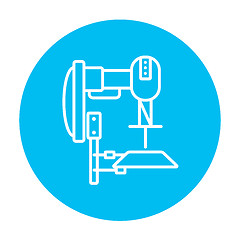 Image showing Industrial automated robot line icon.