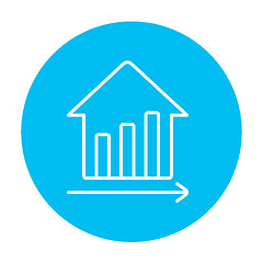 Image showing Graph of real estate prices growth line icon.