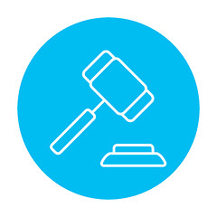 Image showing Auction gavel line icon.