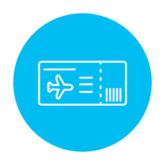 Image showing Flight ticket line icon.