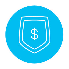 Image showing Shield with dollar symbol line icon.