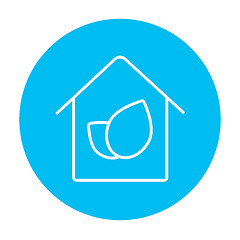 Image showing Eco-friendly house line icon.