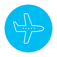 Image showing Flying airplane line icon.