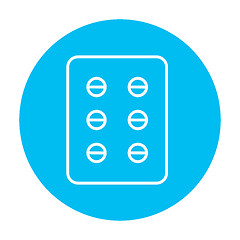 Image showing Plate of pills line icon.