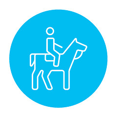 Image showing Horse riding line icon.