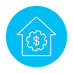 Image showing House with dollar symbol line icon.