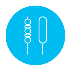 Image showing Shish kebab line icon.