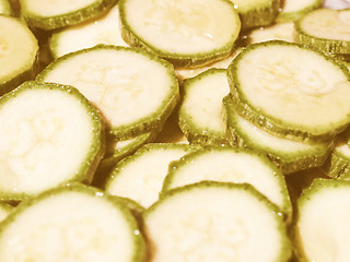 Image showing Retro looking Courgettes zucchini