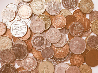 Image showing  Pound coins vintage