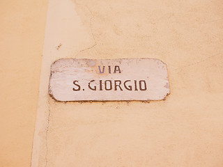 Image showing  Via San Giorgio street sign vintage