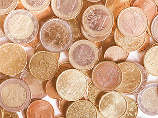 Image showing  Euro coins vintage