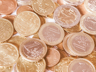 Image showing  Euro coins vintage