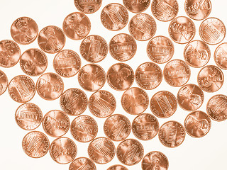 Image showing  Dollar coins 1 cent wheat penny vintage