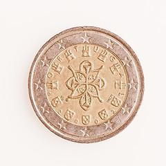 Image showing  Portuguese 2 Euro coin vintage