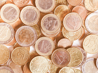 Image showing  Euro coins vintage