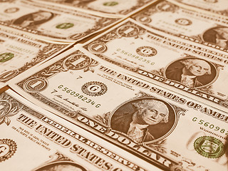 Image showing  Dollar notes 1 Dollar vintage