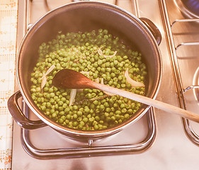 Image showing Retro looking Green peas