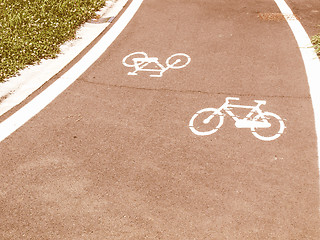 Image showing  Bike lane sign vintage