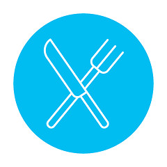 Image showing Knife and fork line icon.