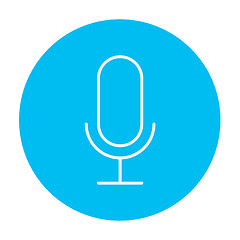 Image showing Retro microphone line icon.