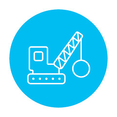 Image showing Demolition crane line icon.