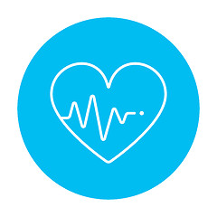 Image showing Heart with cardiogram line icon.