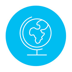 Image showing World globe on stand line icon.