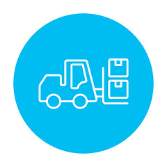 Image showing Forklift line icon.