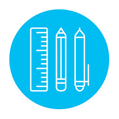 Image showing School supplies line icon.