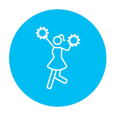 Image showing Cheerleader line icon.