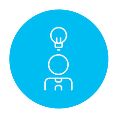 Image showing Businessman with idea line icon.