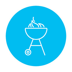 Image showing Kettle barbecue grill line icon.