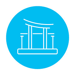 Image showing Torii gate line icon.