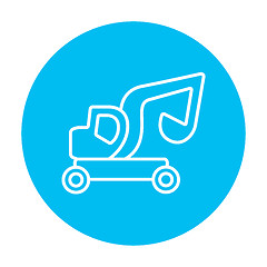 Image showing Excavator truck line icon.